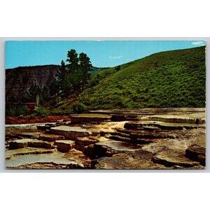 Postcard Wyoming Yellowstone National Park Opal Terrace at Mammoth c1950s VTG
